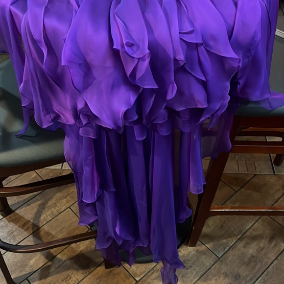 PURPLE RHINESTONE STRAPLESS LA FEMME COCKTAIL DRESS - Picture 4 of 12